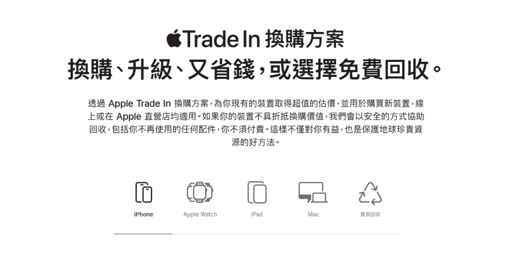 2. 手機品牌官方回收（Apple Trade-In / Samsung 舊換新）